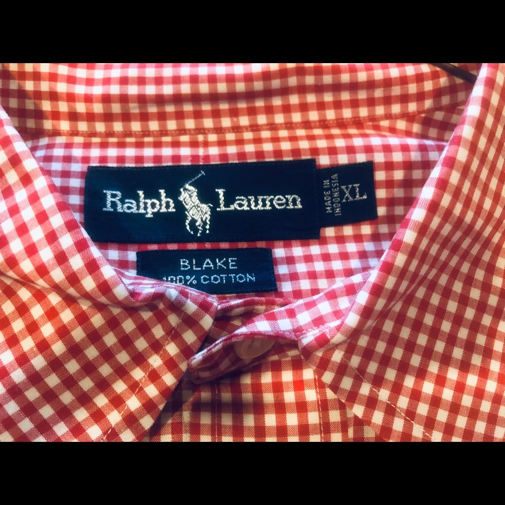Polo Ralph Lauren red and white checkered shirt XL